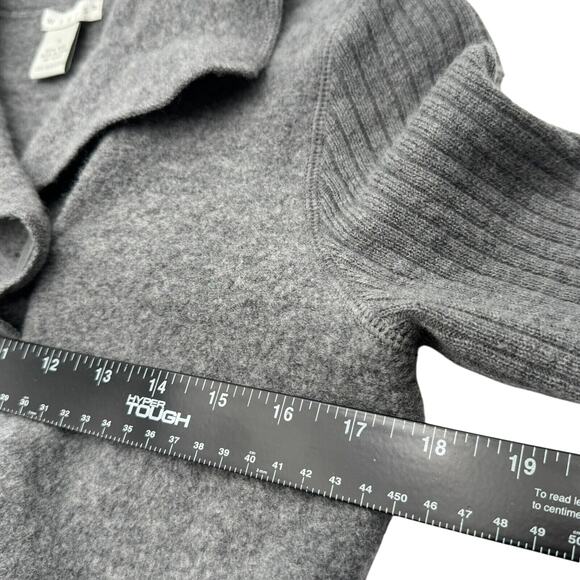 TWEEDS Womens Small Gray 100% Wool Cardigan Sweater Button Ribbed Raglan Sleeves - Picture 5 of 7